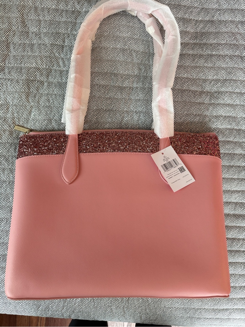 kate spade Pink Glitter-Trim Tote